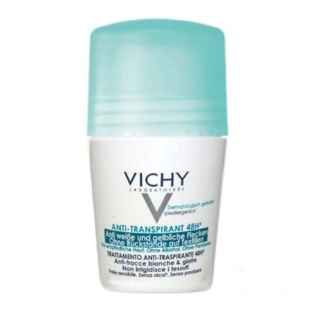 Vichy - Deodoranti - Trattamento Anti-Traspirante 48h Roll-On Anti-Tracce Bianche e Gialle - 50ml