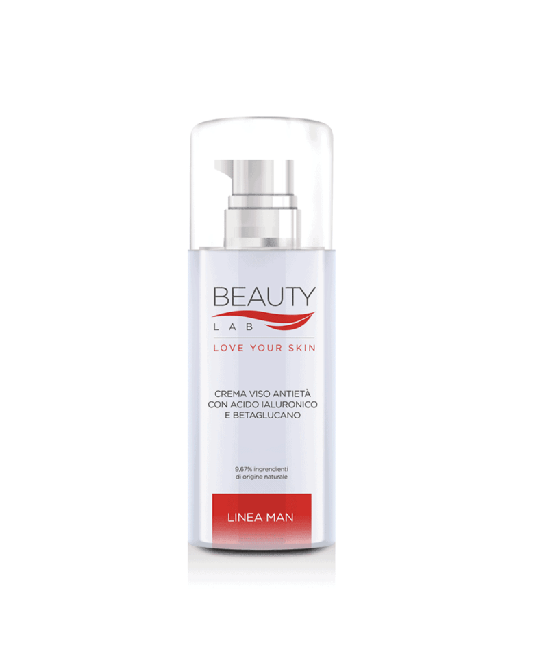 Beauty Lab – linea Man – Crema viso antientà acido ialuronico e betaglucano