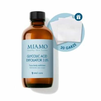 Miamo - Kit Doppia Esfoliazione Glycolic Acid Exfoliator 120ml + 20 Garze