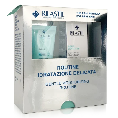 Rilastil -Cofanetto Idratazione Aqua Sensitive Crema Leggera 40ml + OMAGGIO Aqua Detergente Viso 50ml