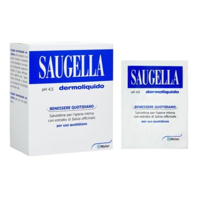 Saugella - Dermoliquido Salviettine per l'Igiene Intima 10 Salviettine Singole