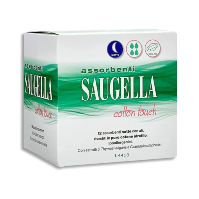 Saugella - Cotton Touch Assorbenti Notte 12 Pezzi