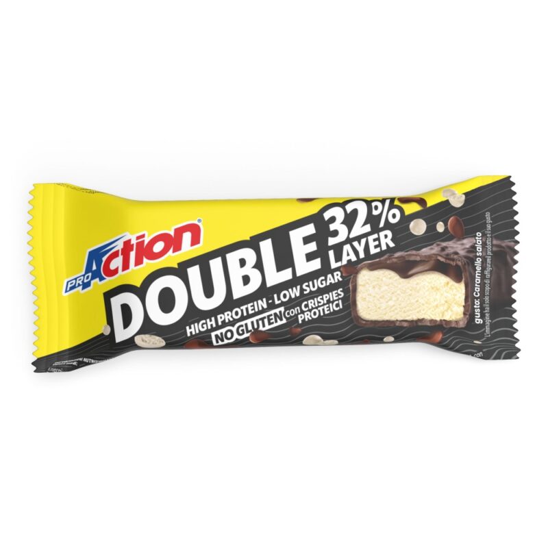 ProAction Double Layer Bar 32% caramello salato - 1 barretta da 50g
