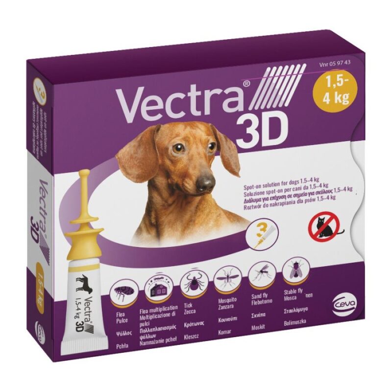 Vectra 3D cani 1,5-4kg - 3 pipette