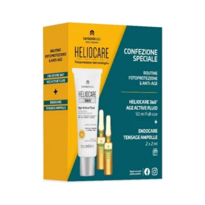 Heliocare 360° Age Active Fluide + Endocare Tensage ampolle cofanetto